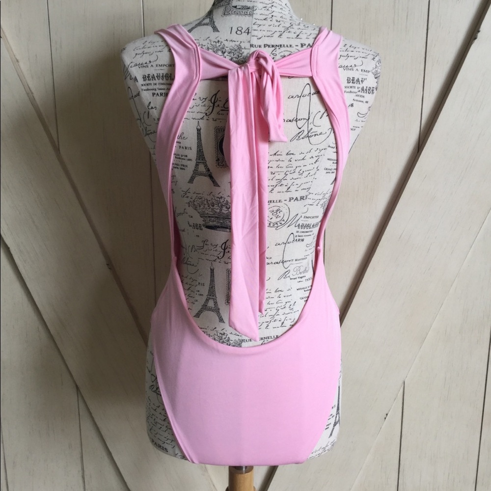 💝Dolls Kill Pink Tie Back Bodysuit💝